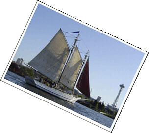 Schooner Lavengro sailing on Seattle's Lake Union